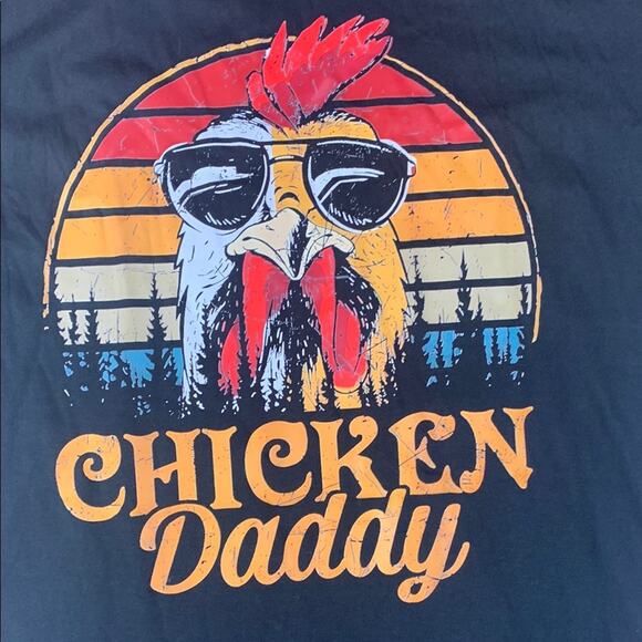 Chicken Daddy mens size medium top gun chicken rooster Graphic T-Shirt short sle - Picture 4 of 8